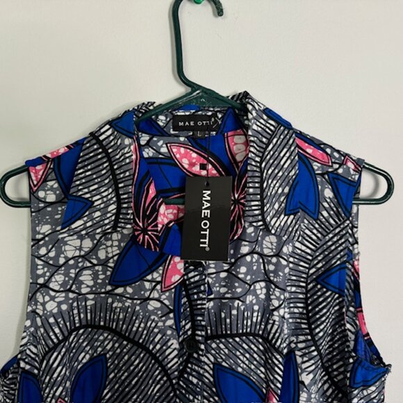 Mae Otti Blue & Pink Floral Maxi Dress Size Large - Picture 8 of 8